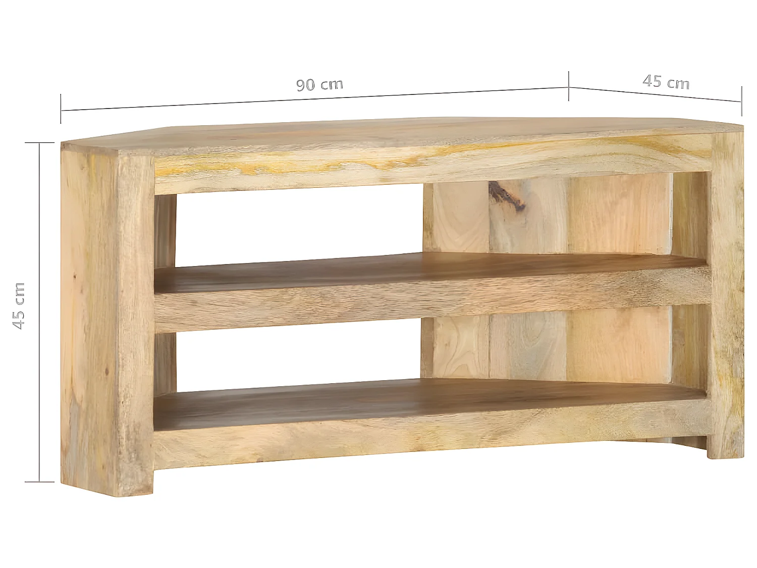 Meuble TV d'angle 90x45x45 cm Bois de manguier solide
