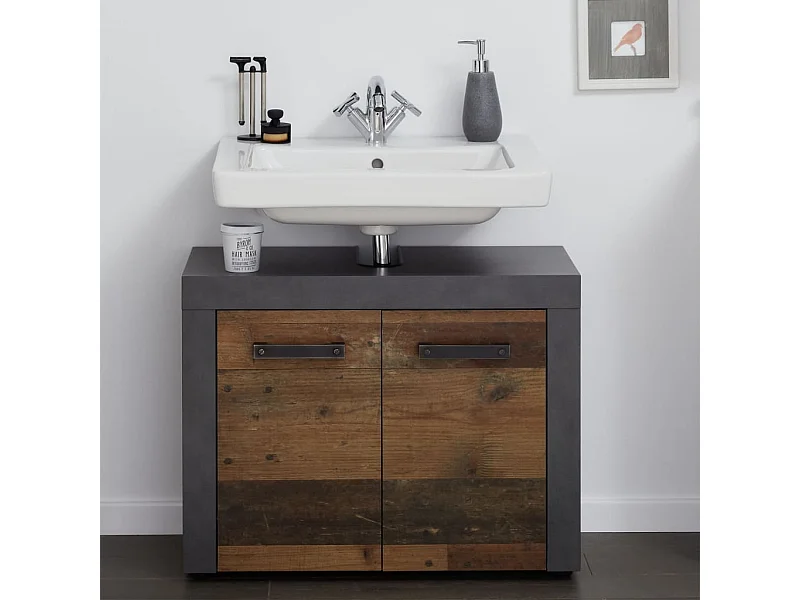 Meuble sous-vasque Indy Vieux bois et marron Matera