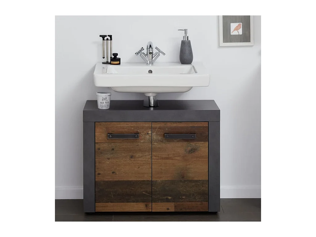 Meuble sous-vasque Indy Vieux bois et marron Matera