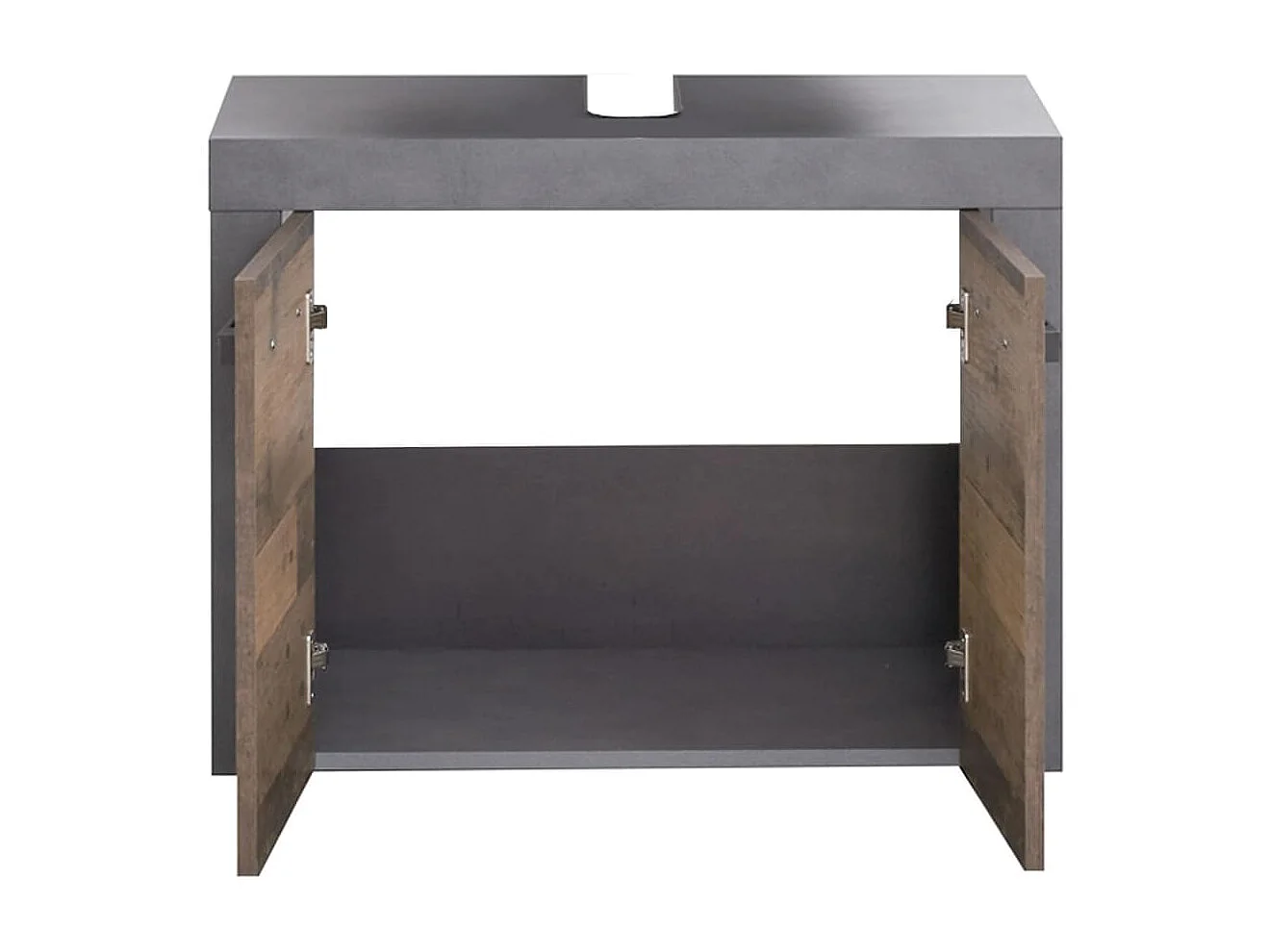 Cali walnoot en antraciet melamine 2-deurs onderkast