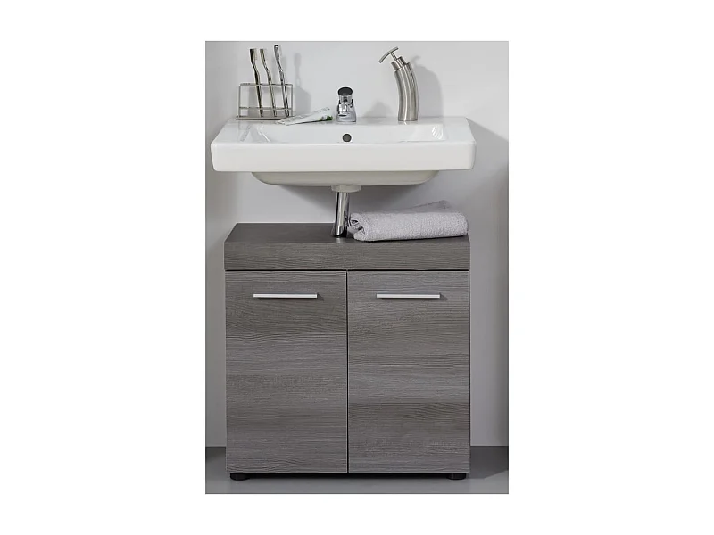 Meuble sous vasque Runner argenté fumé