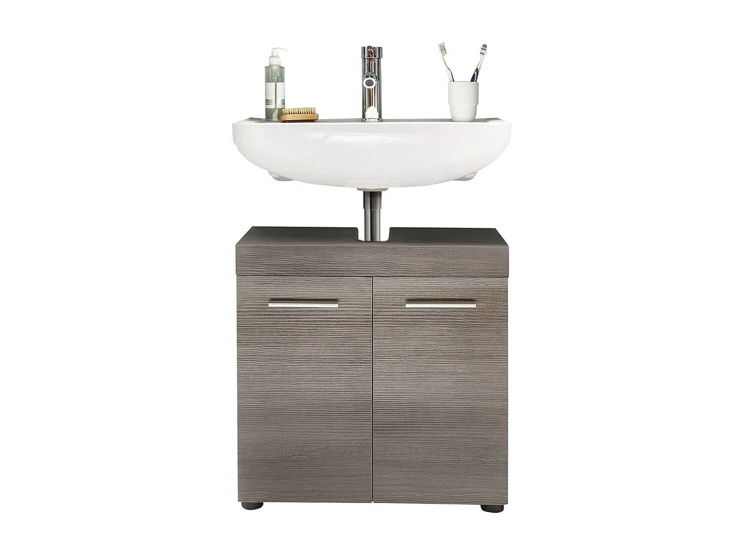 Meuble sous vasque Runner argenté fumé