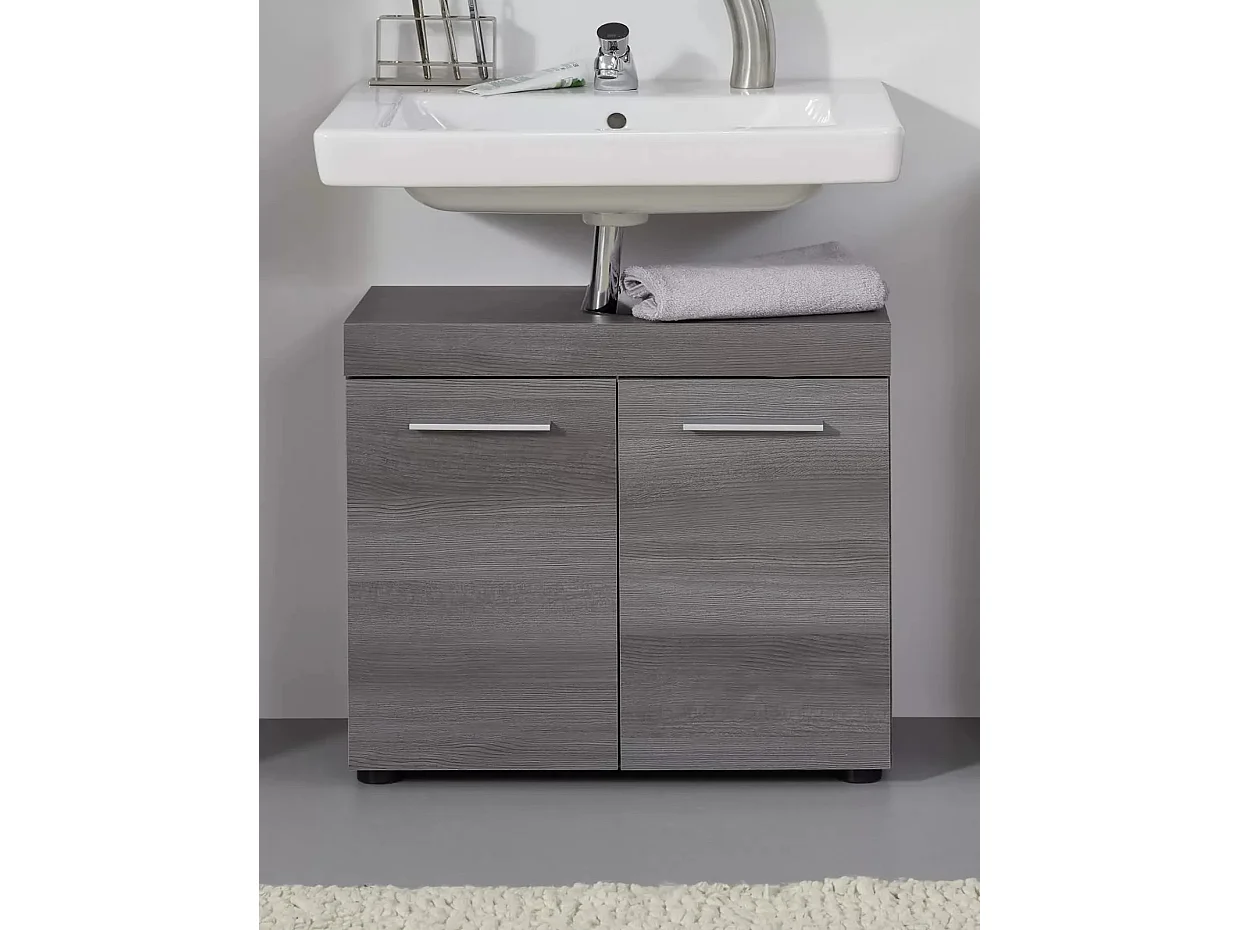 Meuble sous vasque Runner argenté fumé