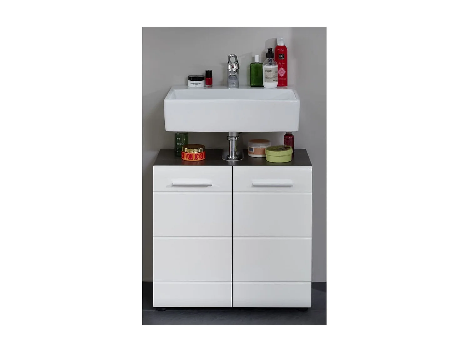 Bezzi wit en grijs melamine 2-deurs onderkast