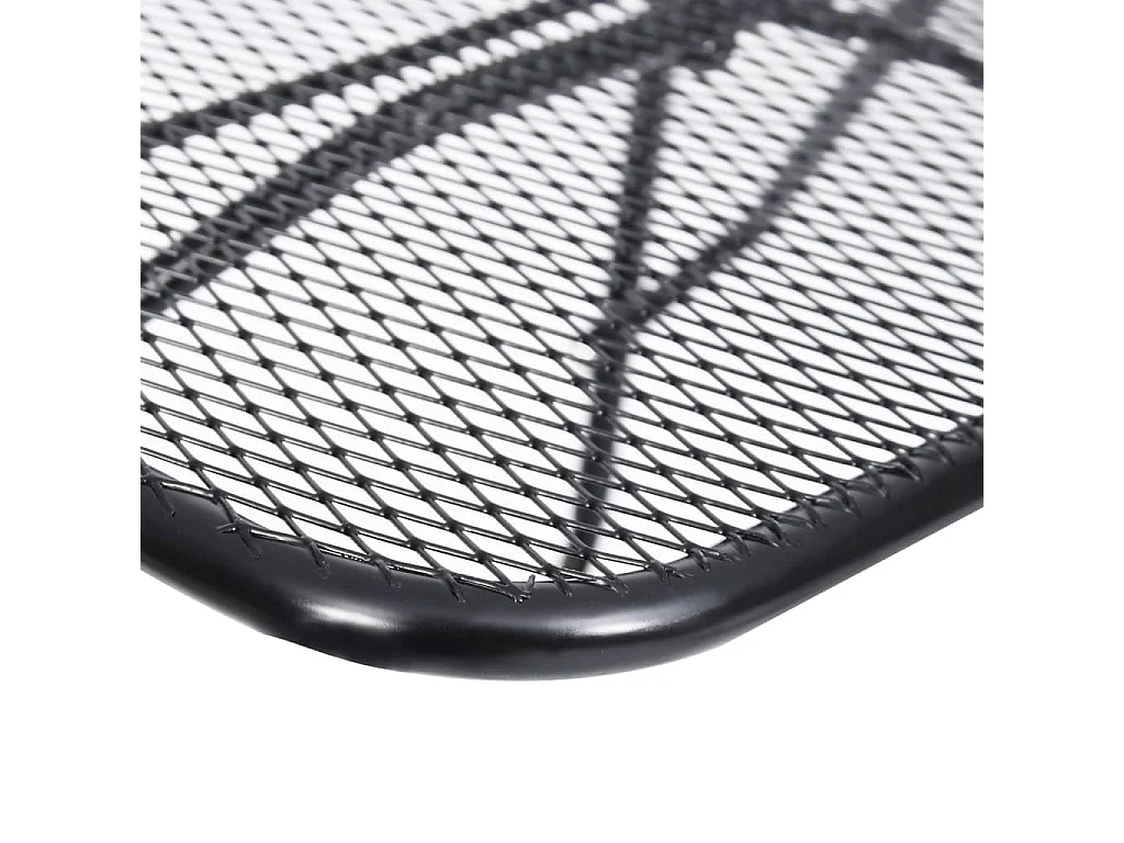 Tavolo da Balcone Nero 60x40 cm in Acciaio