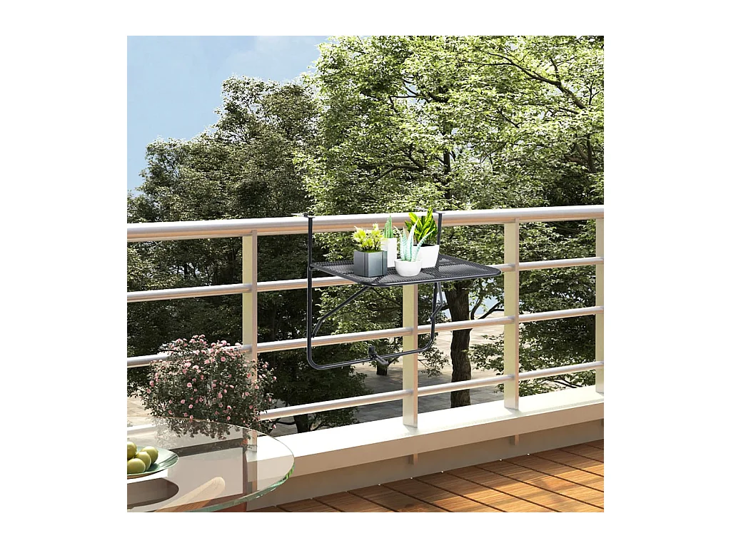 Table de balcon Noir 60x40 cm Acier