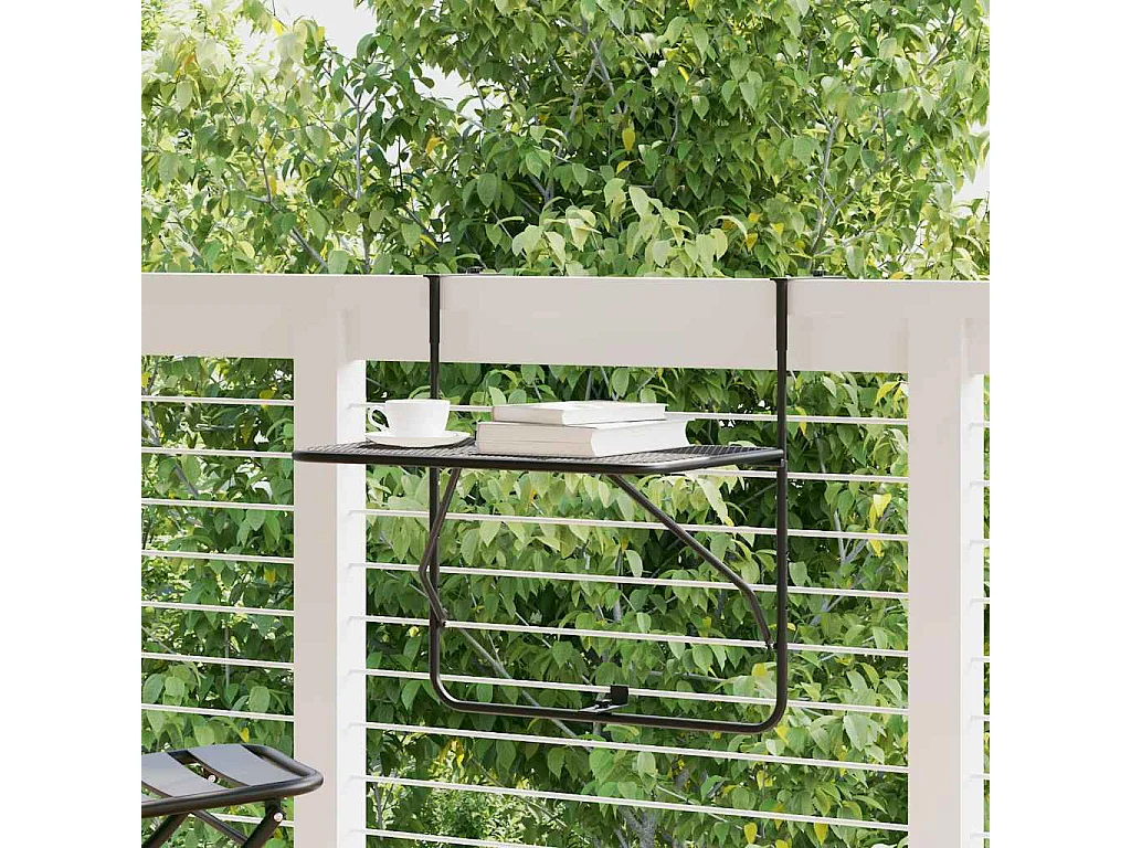 Table de balcon Noir 60x40 cm Acier