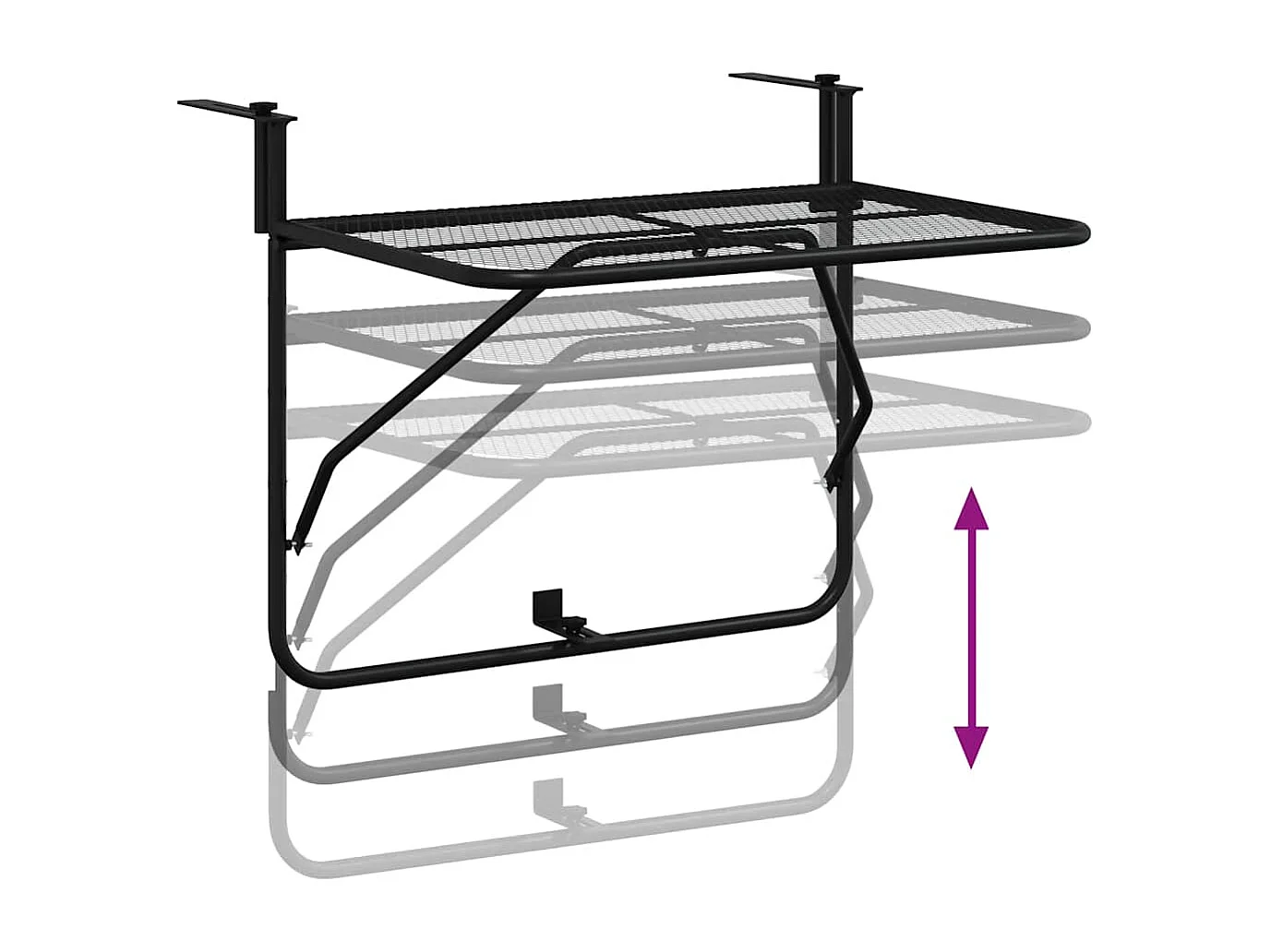 Table de balcon Noir 60x40 cm Acier