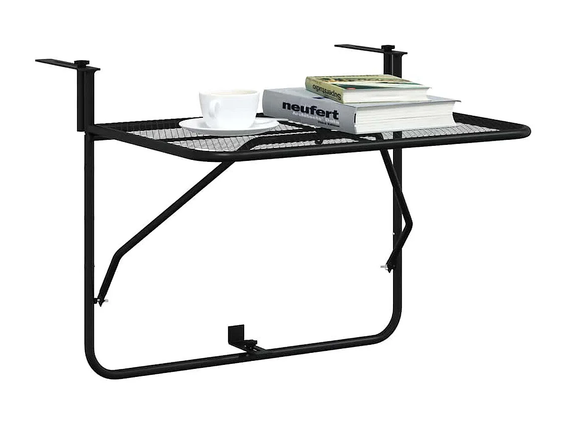 Table de balcon Noir 60x40 cm Acier