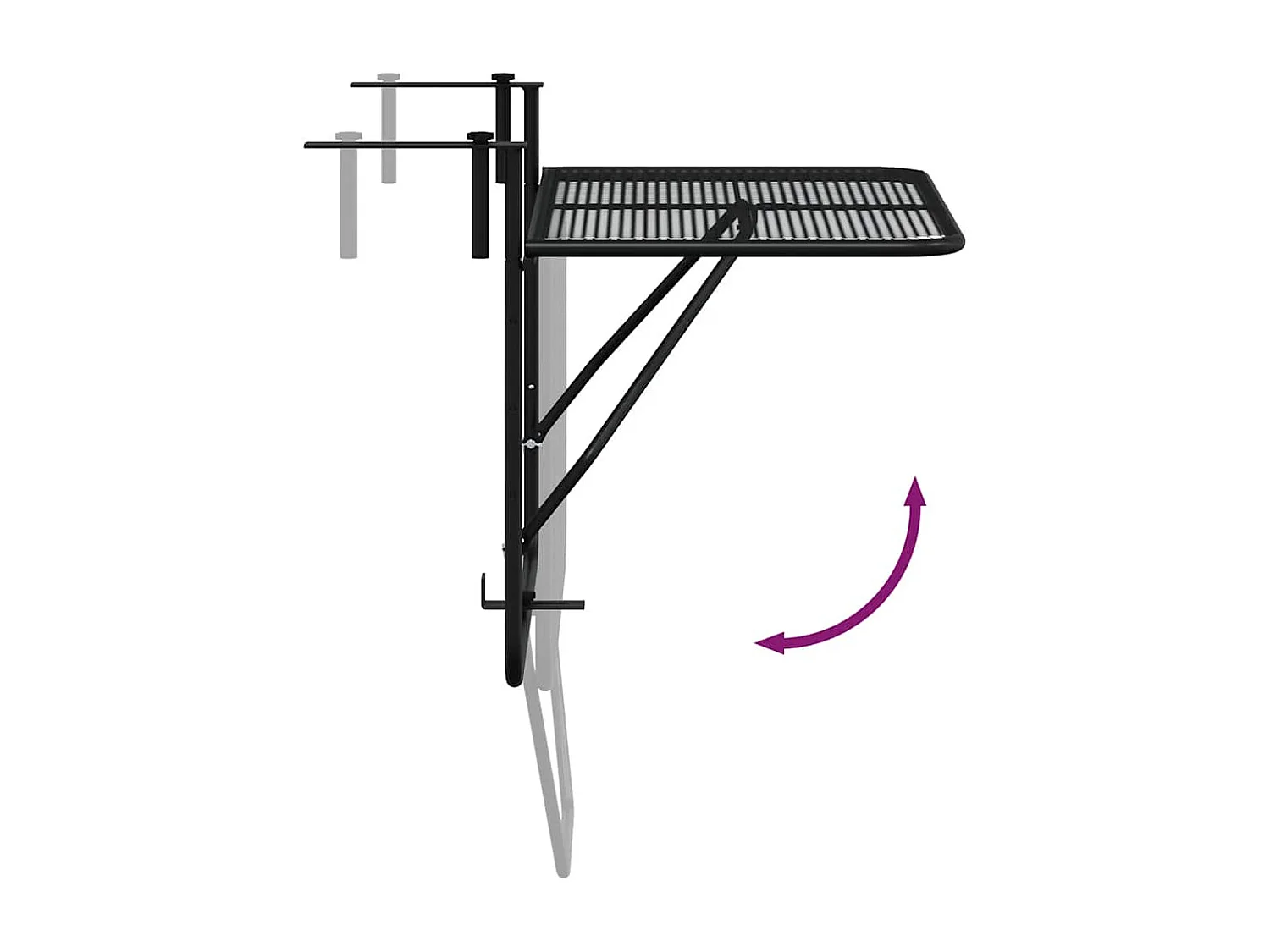 Table de balcon Noir 60x40 cm Acier