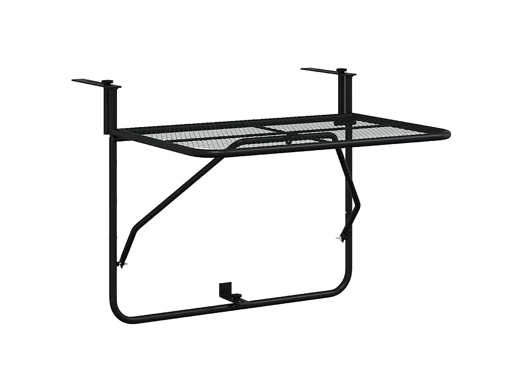 Table de balcon Noir 60x40 cm Acier