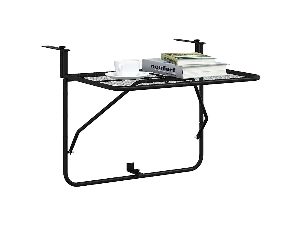 Table de balcon Noir 60x40 cm Acier