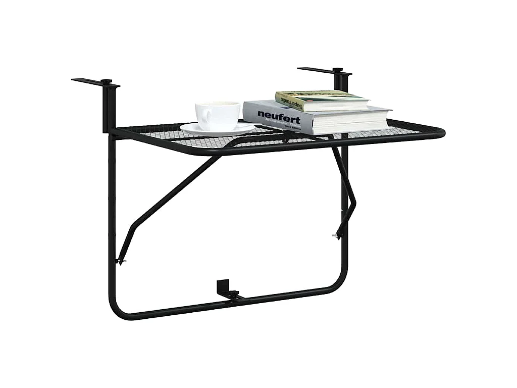Table de balcon Noir 60x40 cm Acier
