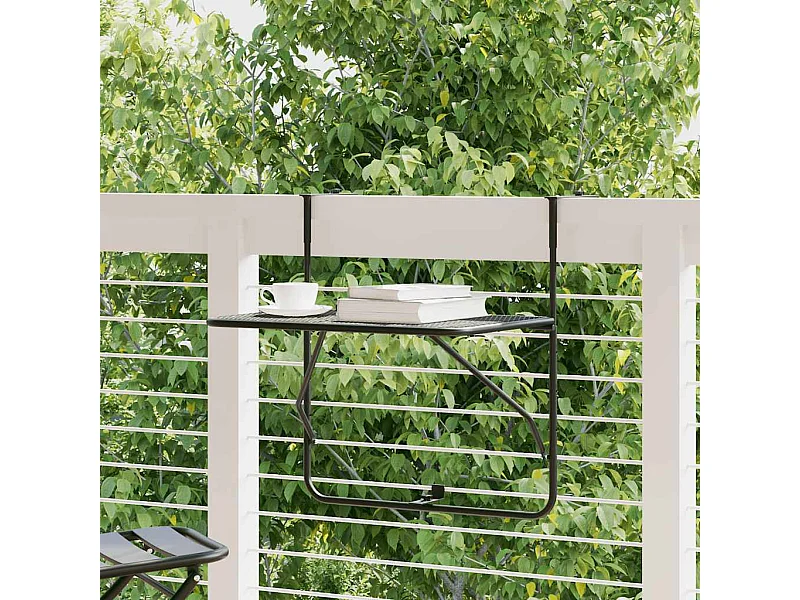 Table de balcon Noir 60x40 cm Acier