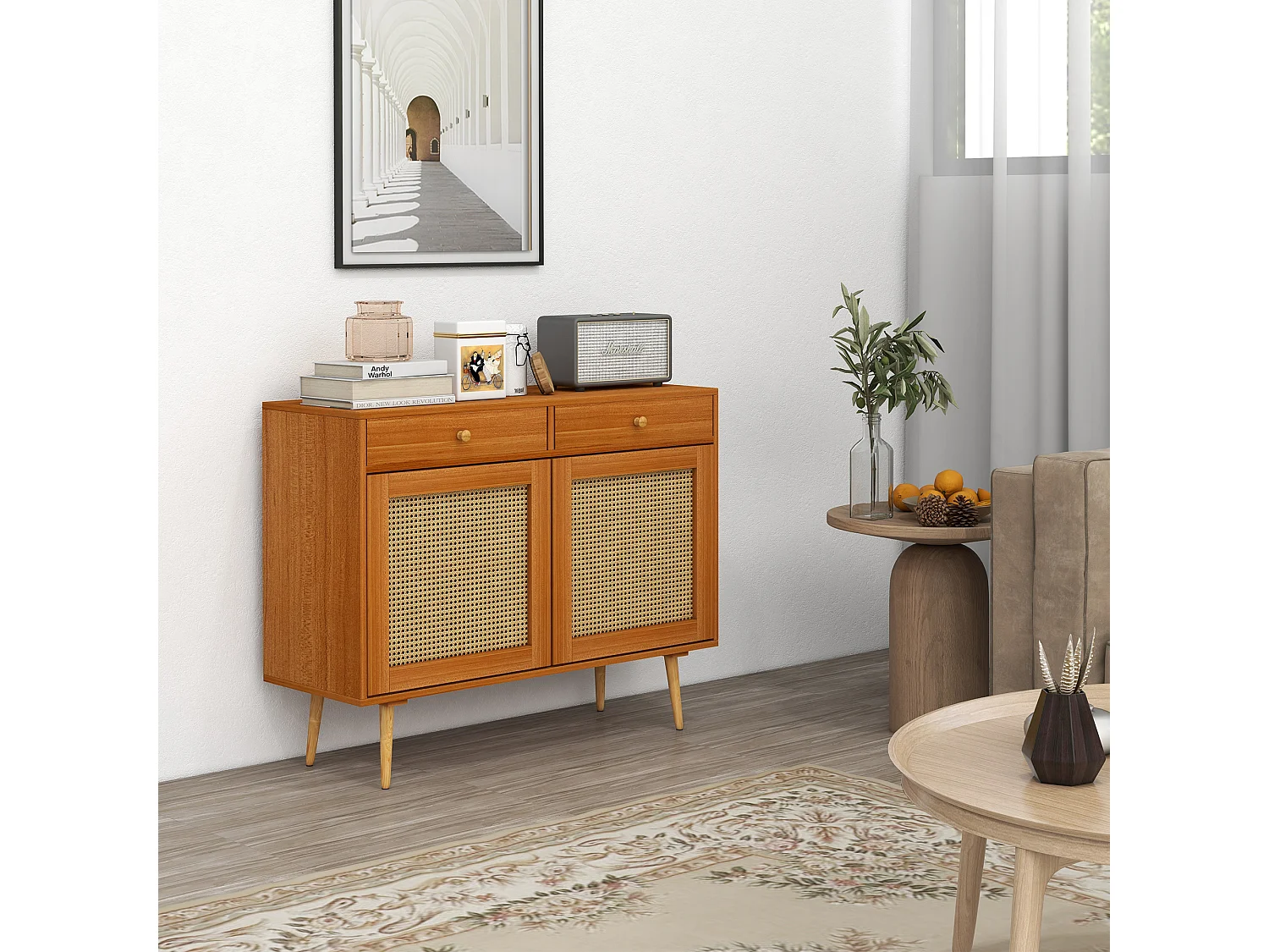 Aparador de cocina marrón 100x35x78.5 cm HOMCOM