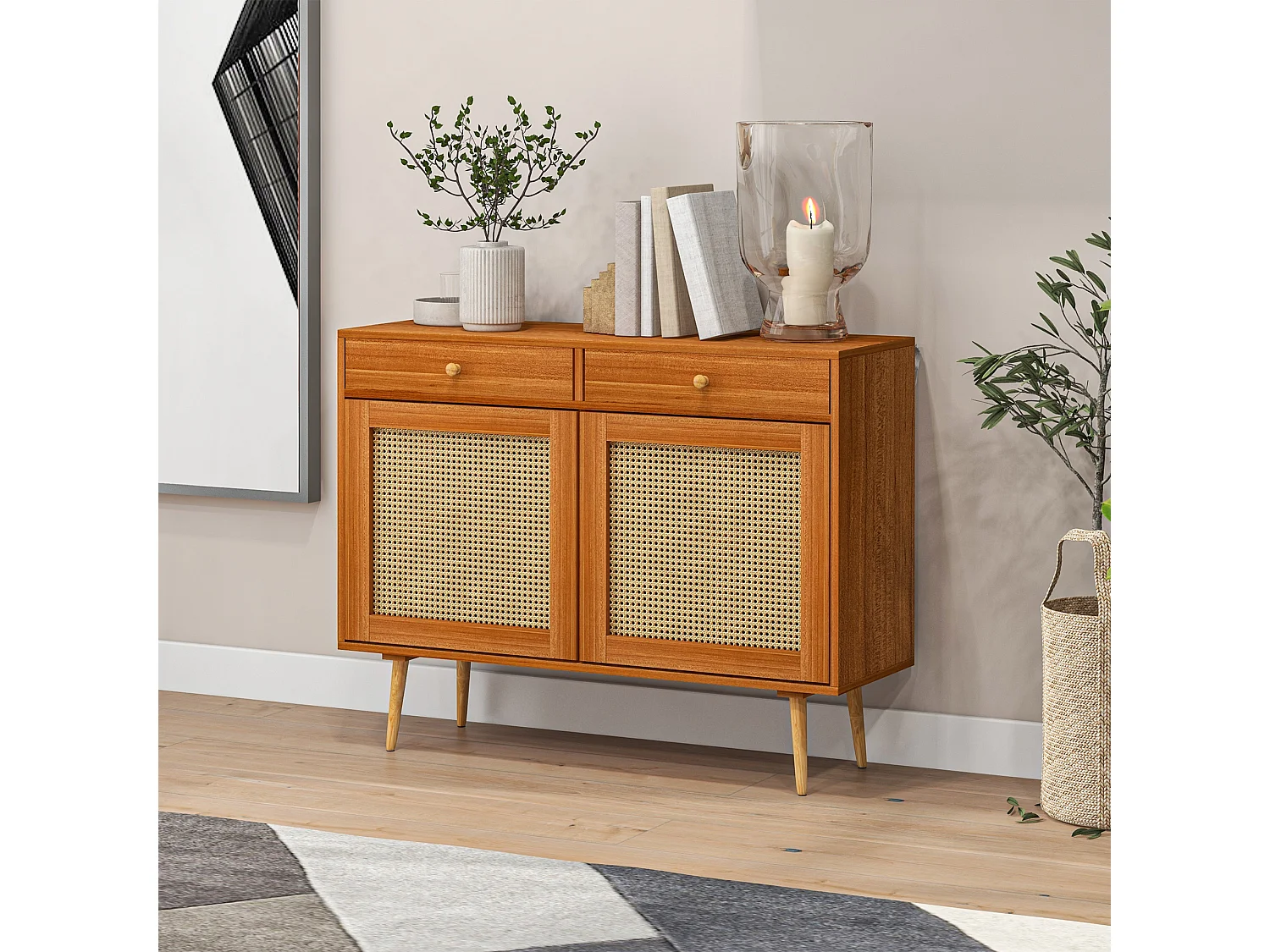 Aparador de cocina marrón 100x35x78.5 cm HOMCOM