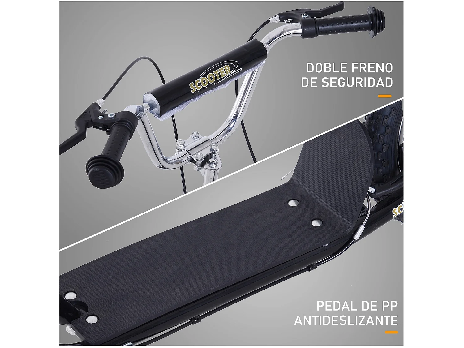 Patinete para niño 143x58x100cm negro 371-026BK