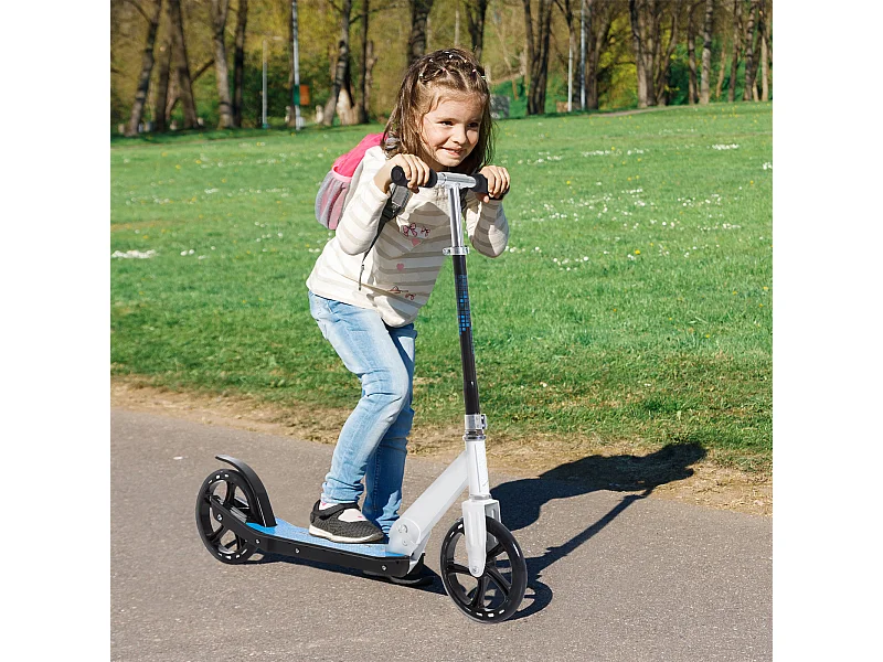 Patinete scooter blanco y azul 84x34x96 cm HOMCOM