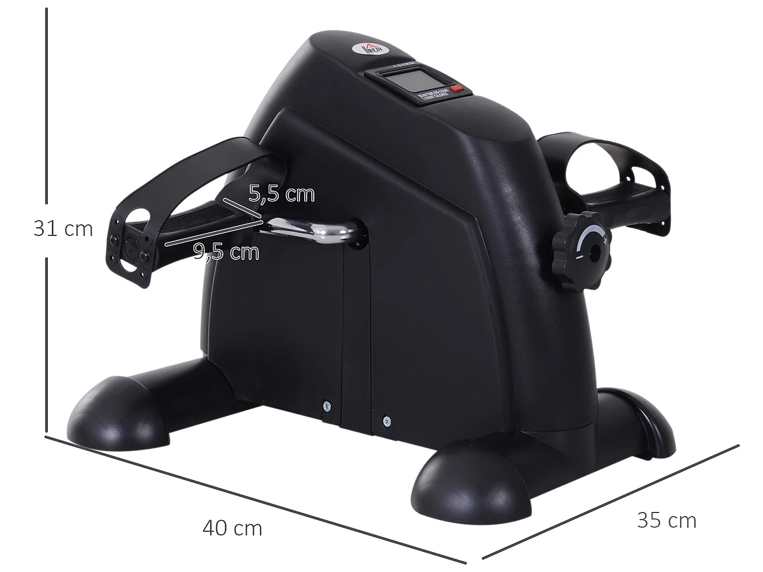 Minibicicleta estática negro 35x40x31cm HOMCOM