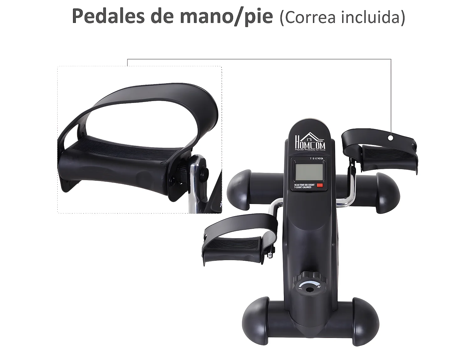 Minibicicleta estática negro 35x40x31cm HOMCOM