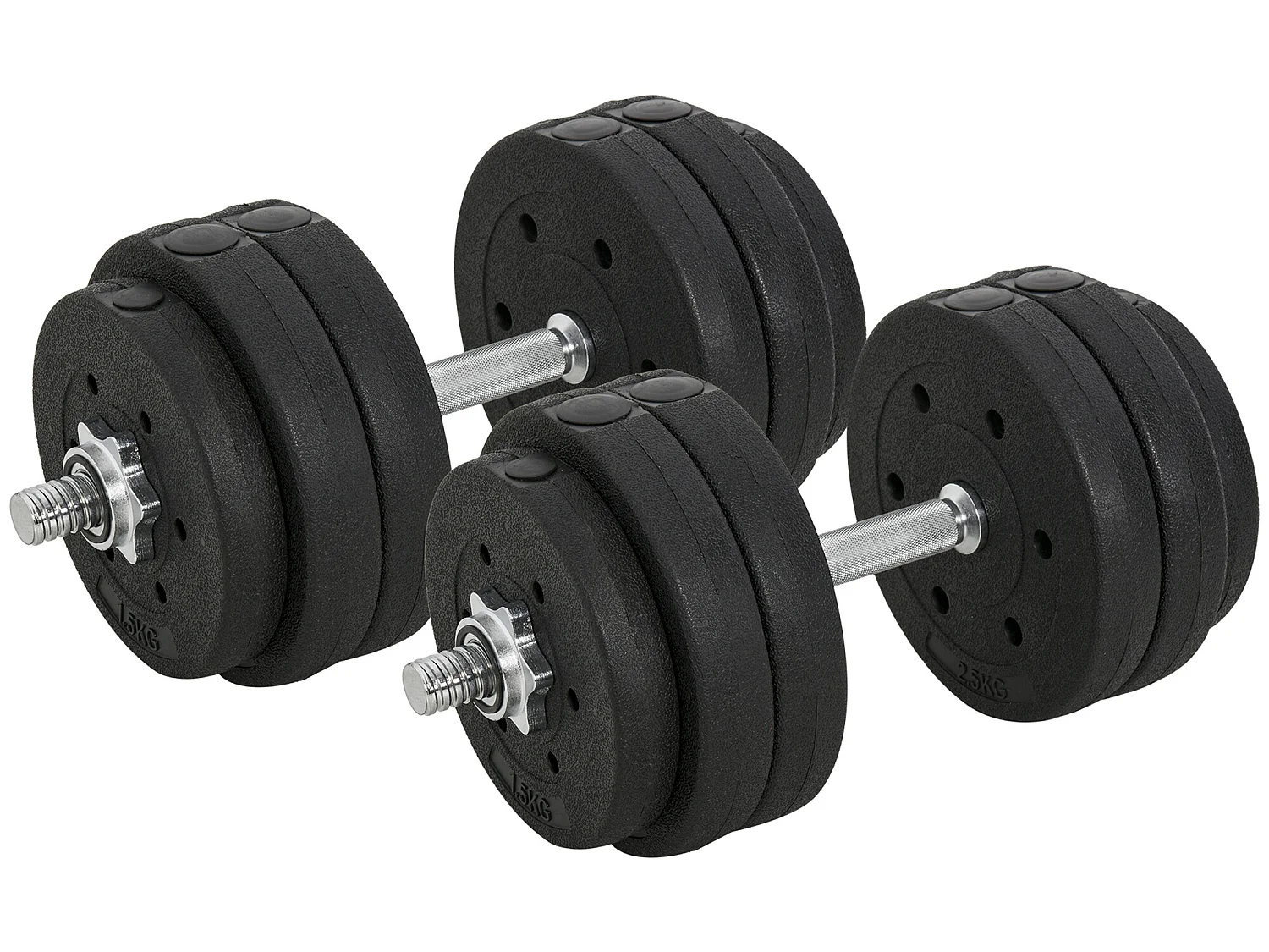 Juego de mancuernas negro 43x18x7.5 cm HOMCOM