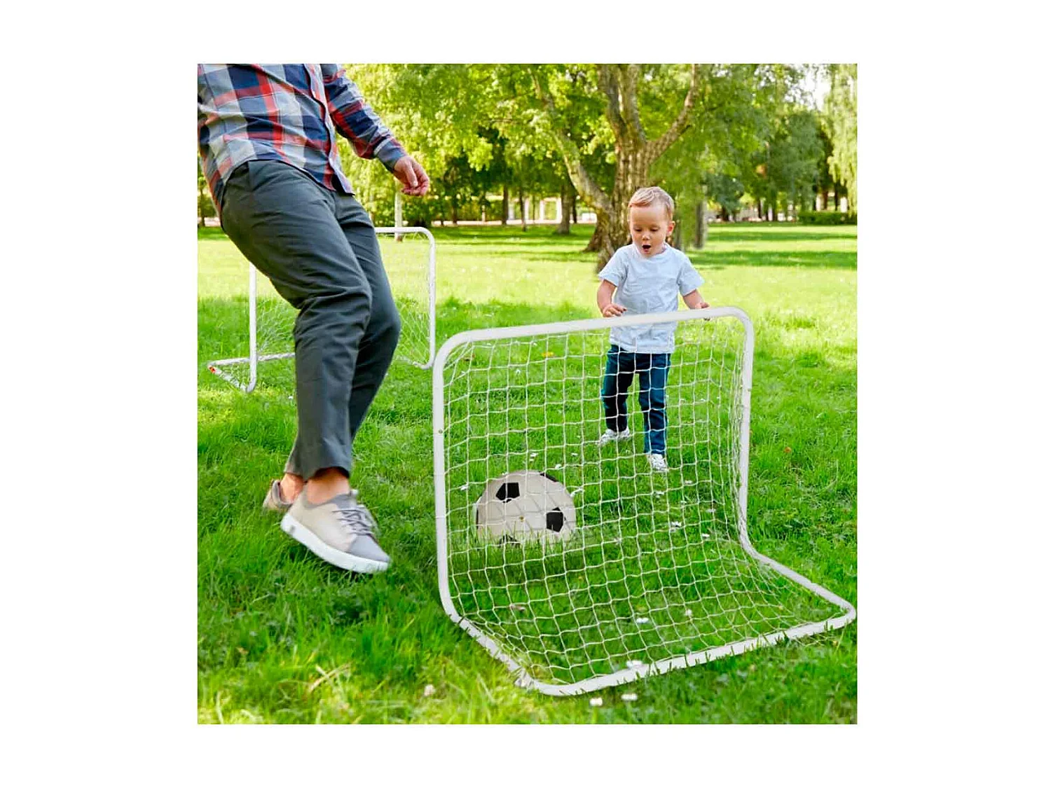 Set de 2 porterías de fútbol blanco 78x46x56 cm HOMCOM