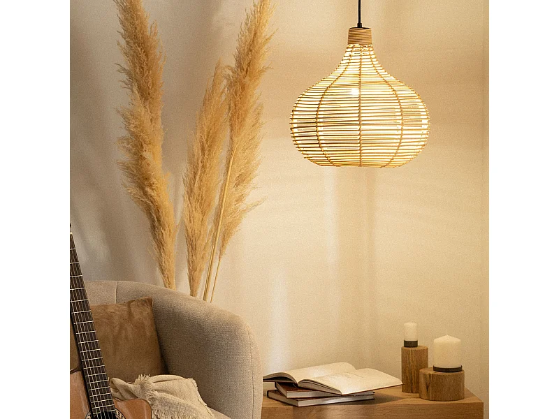 Lampada a Sospensione Rattan Yantai Naturale