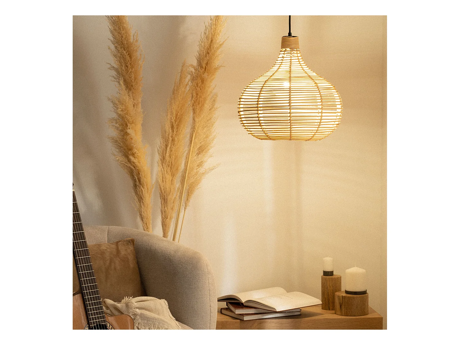 Suspension Bambou Yantai Naturel