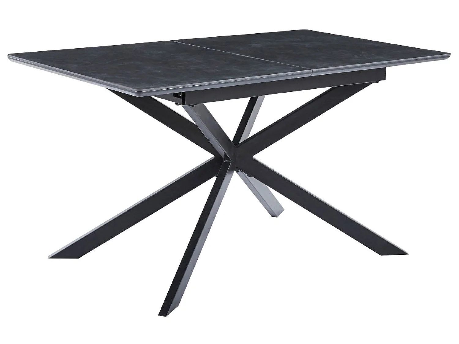 Table à manger rectangulaire extensible en céramique coloris noir / pieds noir