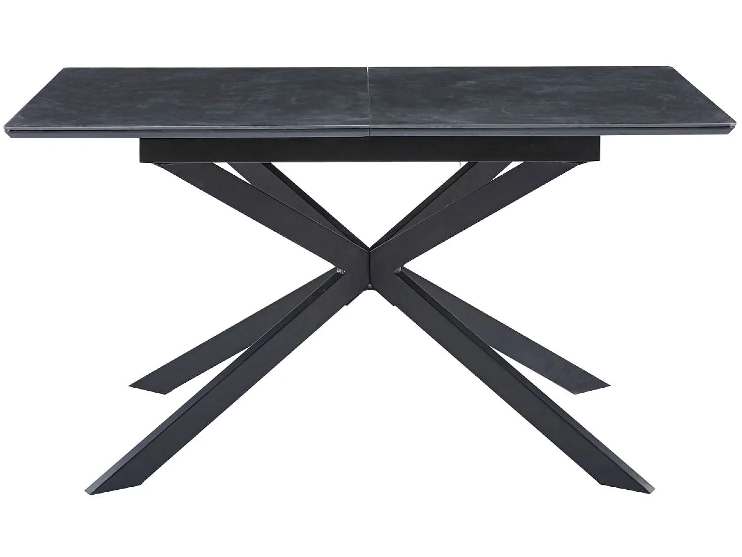 Table à manger rectangulaire extensible en céramique coloris noir / pieds noir