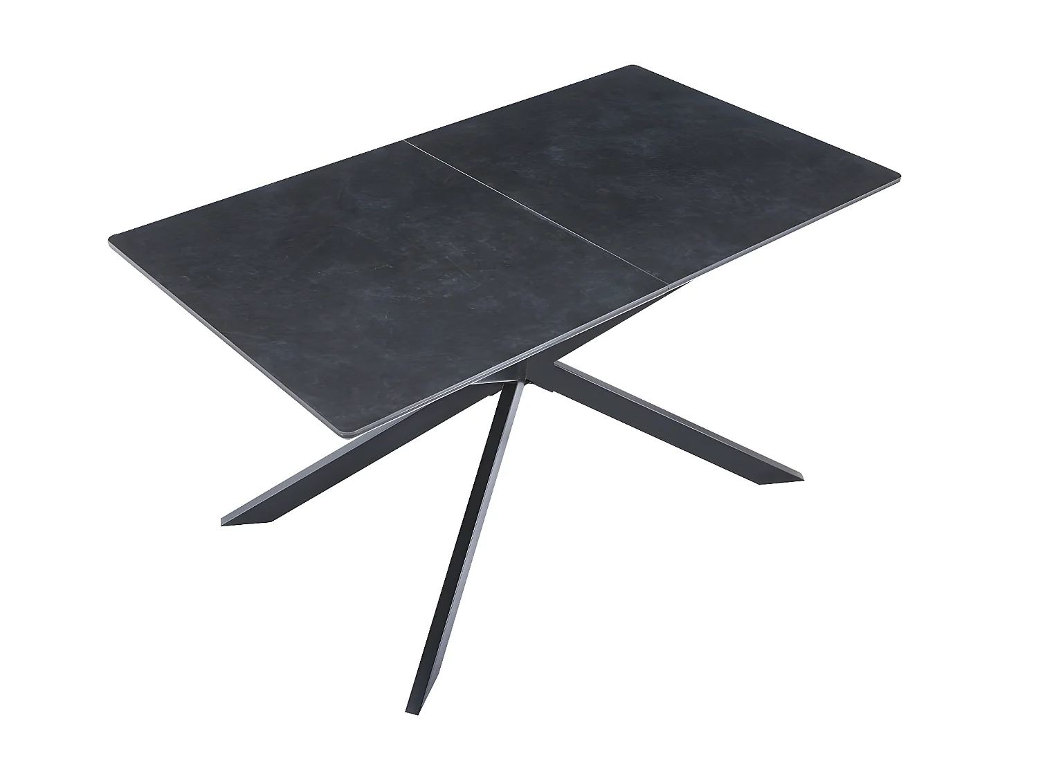 Table à manger rectangulaire extensible en céramique coloris noir / pieds noir