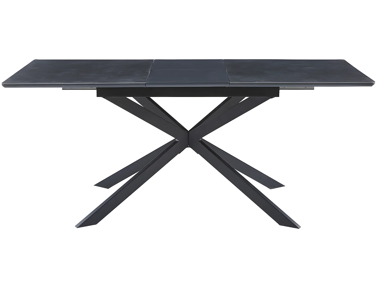 Table à manger rectangulaire extensible en céramique coloris noir / pieds noir