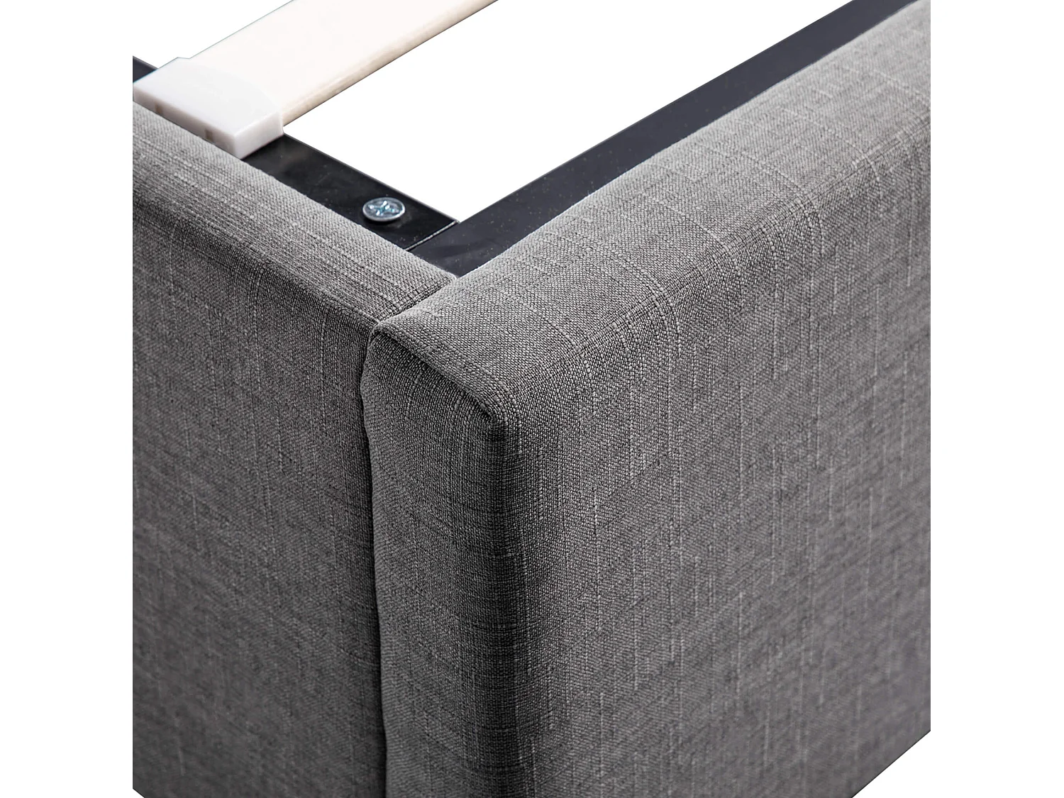 Lit coffre en bois massif anthracite avec sommier à lattes 160x200 - LT17017