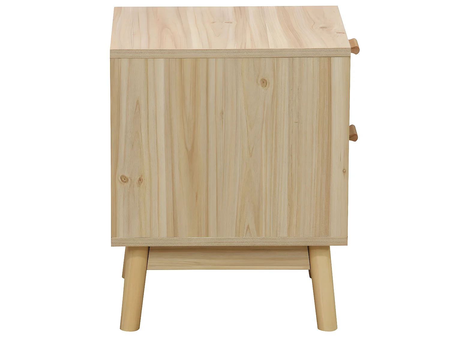 Table de nuit, table de chevet avec 2 tiroirs coloris naturel - L. 40 x P. 39 x H. 48 cm