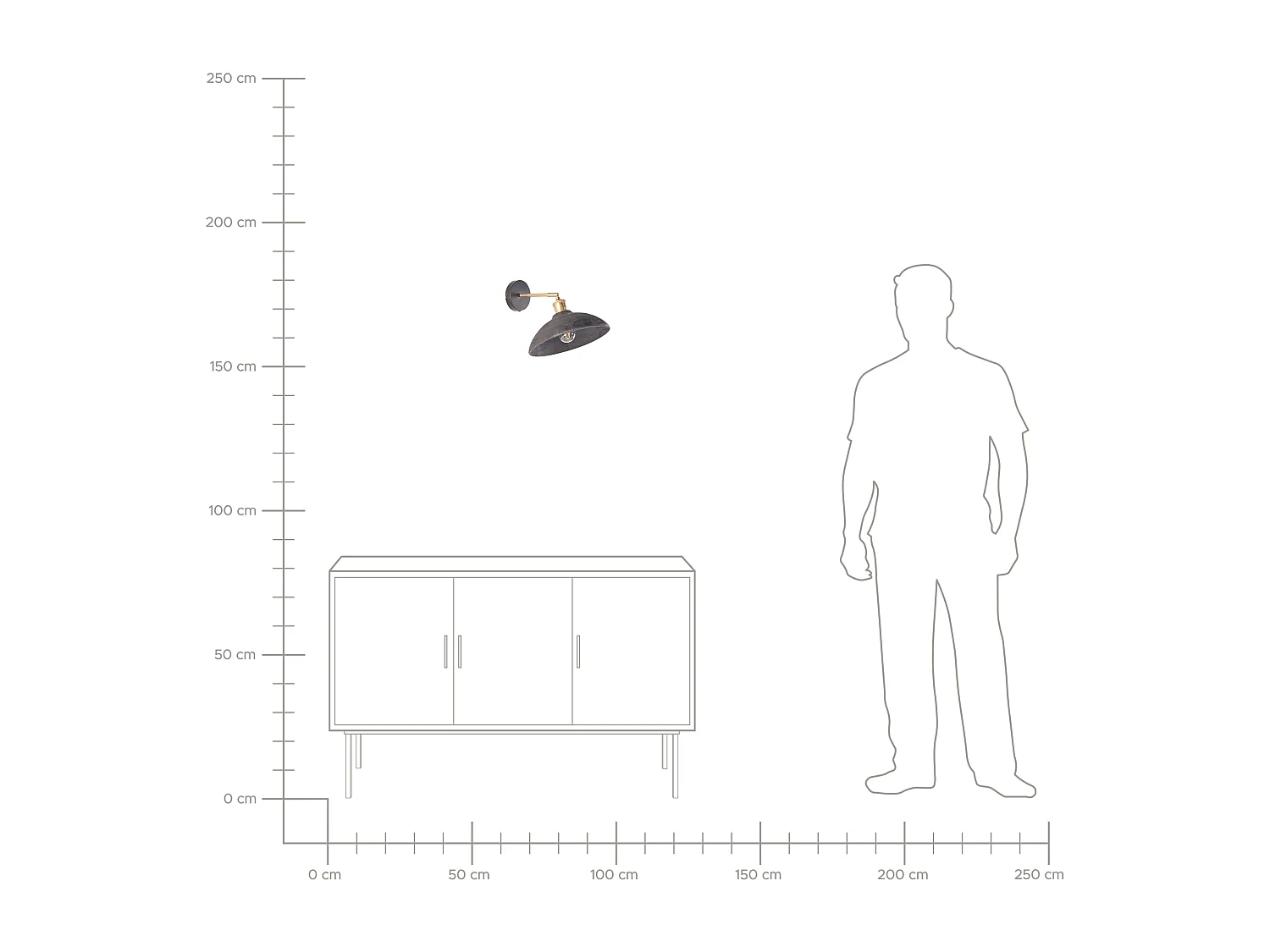 Lámpara de pared YERALA ajustable Madera de mango Negro