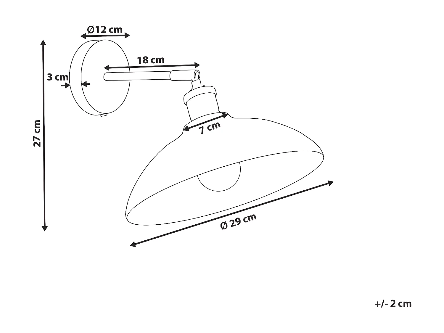 Lámpara de pared YERALA ajustable Madera de mango Negro