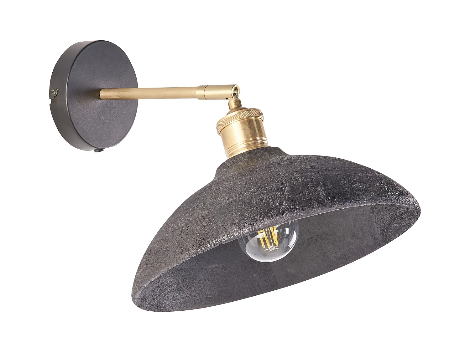 Lampe murale YERALA Réglable Bois de manguier Noir