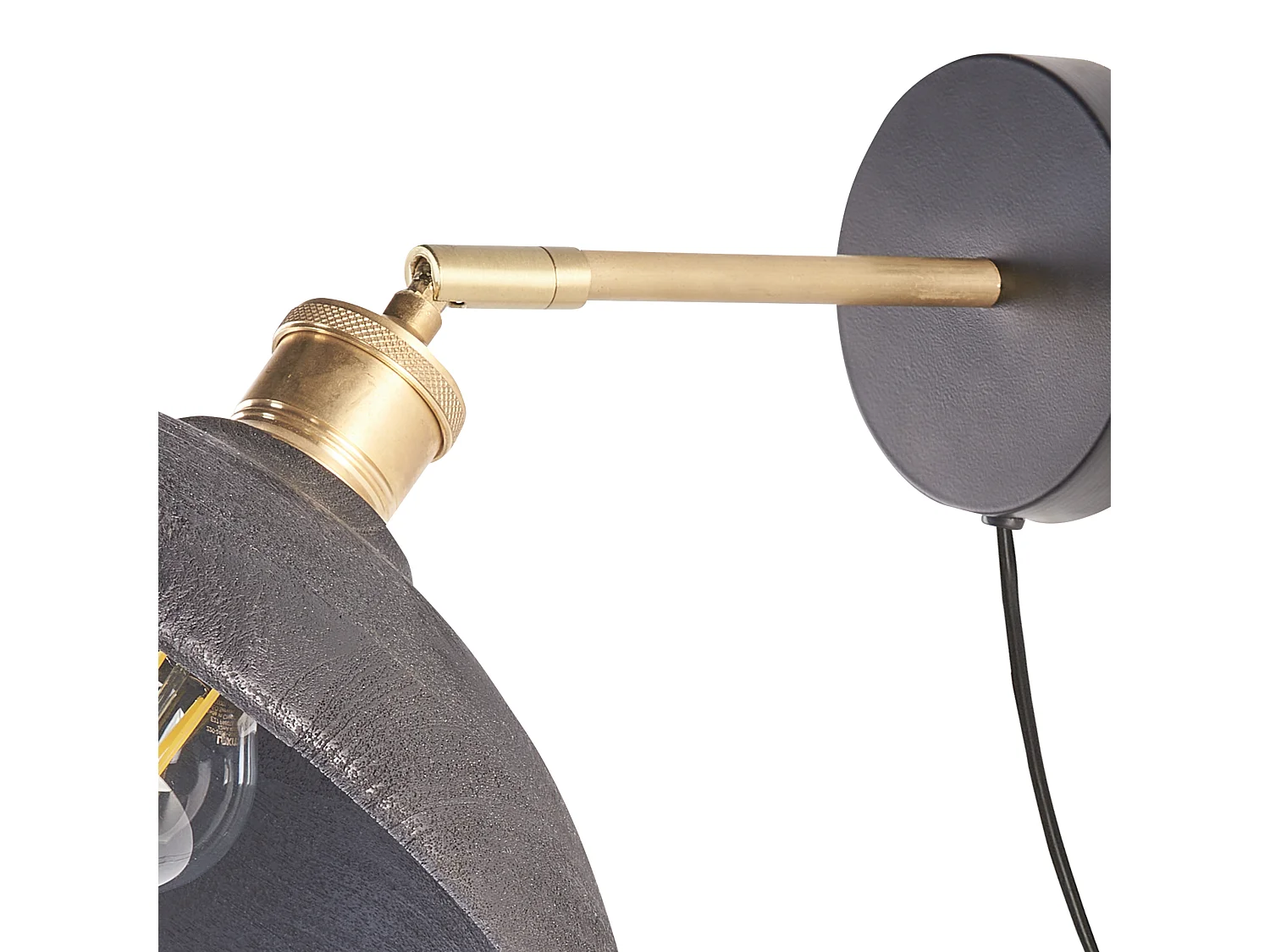 Wandlamp YERALA Verstelbaar Mangohout Zwart