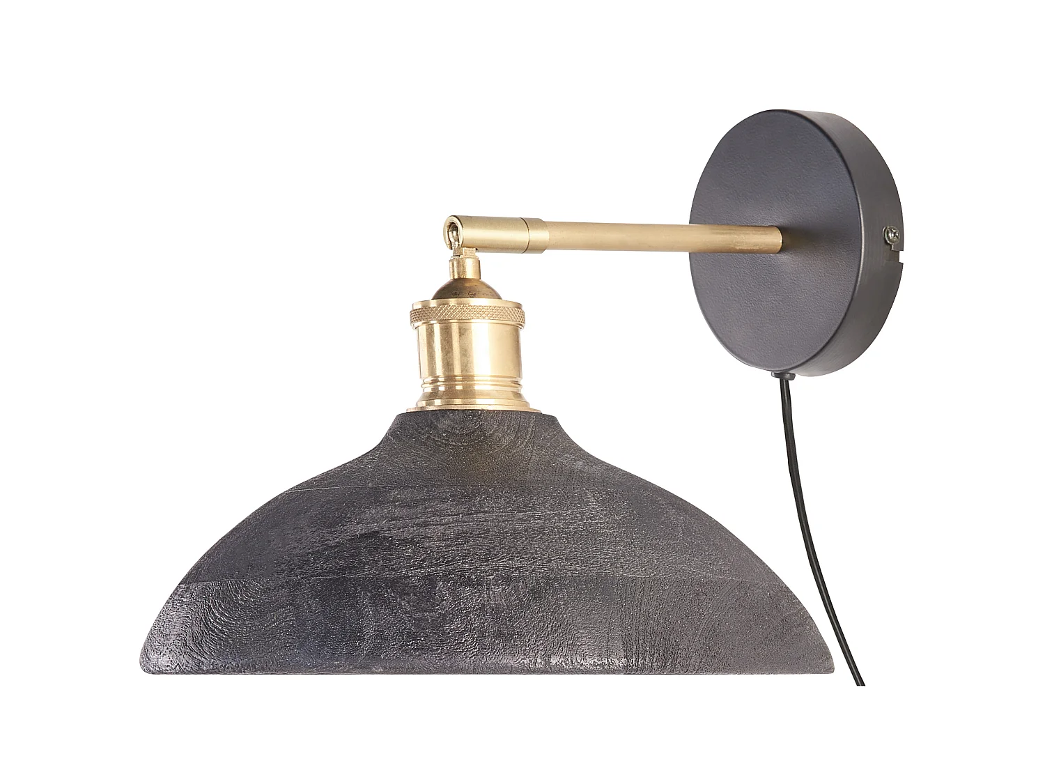 Lampa ścienna YERALA Regulowana Drewno mango Czarny