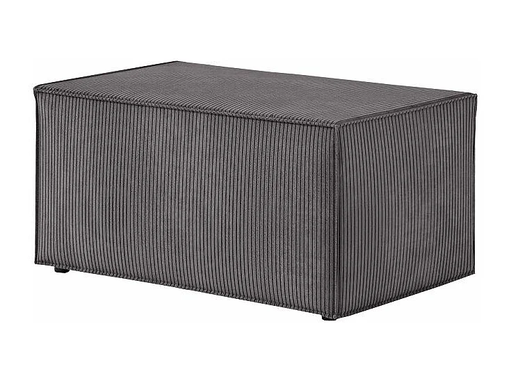 Pack - Clarisse - Canapé d'angle convertible réversible avec pouf en velours côtelé - Gris anthracite - L269 x P159 x H89cm - Loungitude