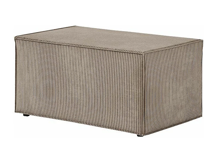 Pack - Clarisse - Canapé d'angle convertible réversible avec pouf en velours côtelé - Taupe - L269 x P159 x H89cm - Loungitude