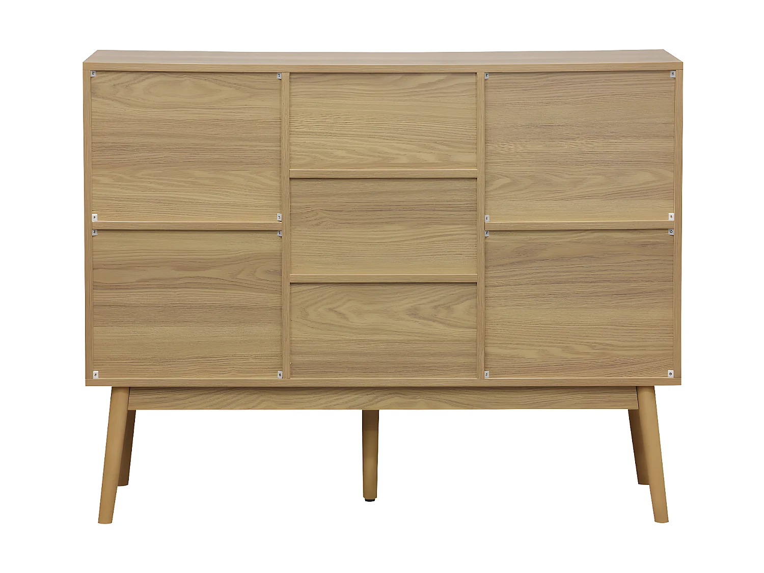Buffet, meuble d'entrée coloris naturel, pieds en bois  -  L. 115  x P. 40 x H. 90 cm