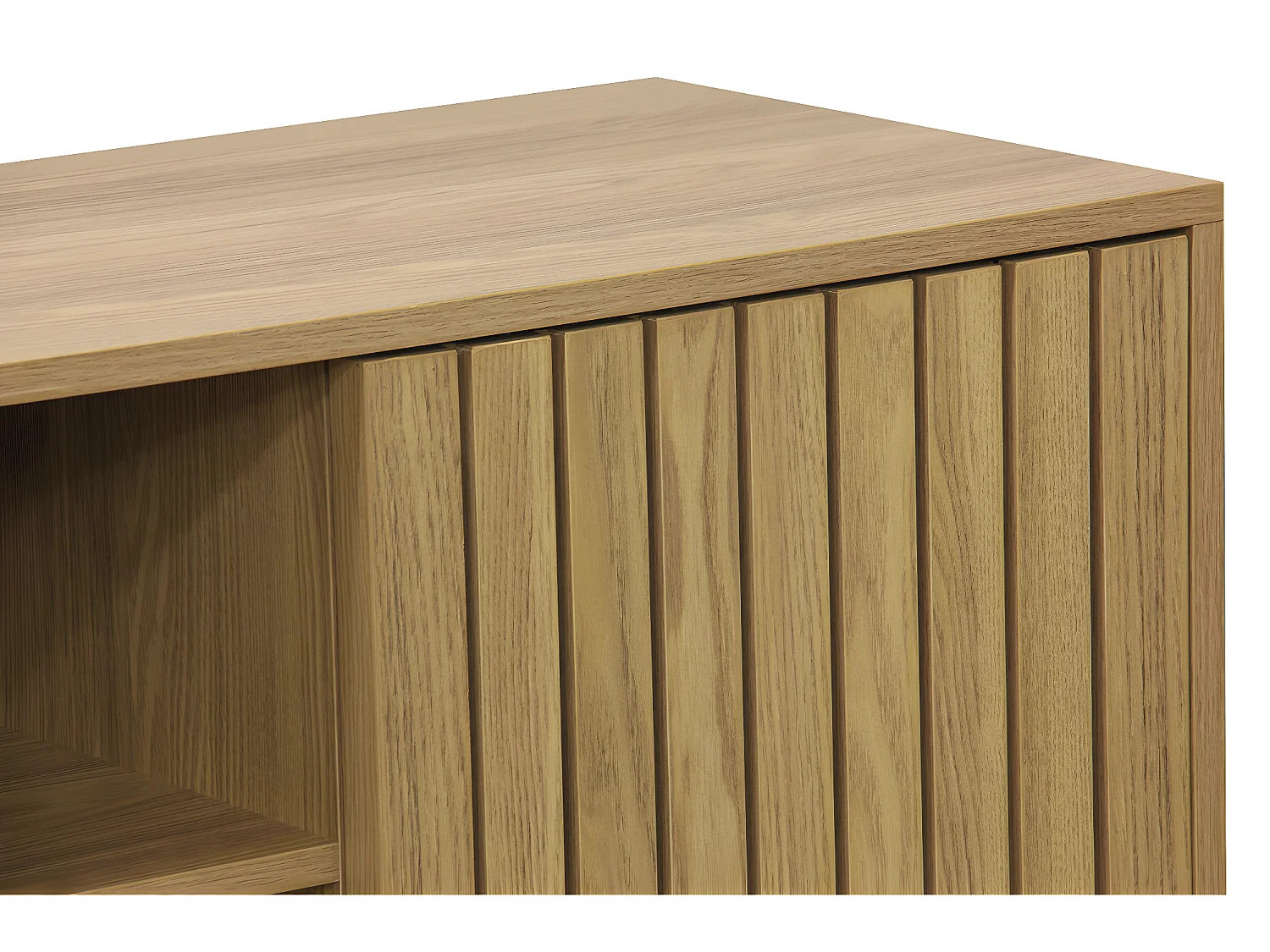 Buffet, meuble d'entrée coloris naturel, pieds en bois  -  L. 115  x P. 40 x H. 90 cm
