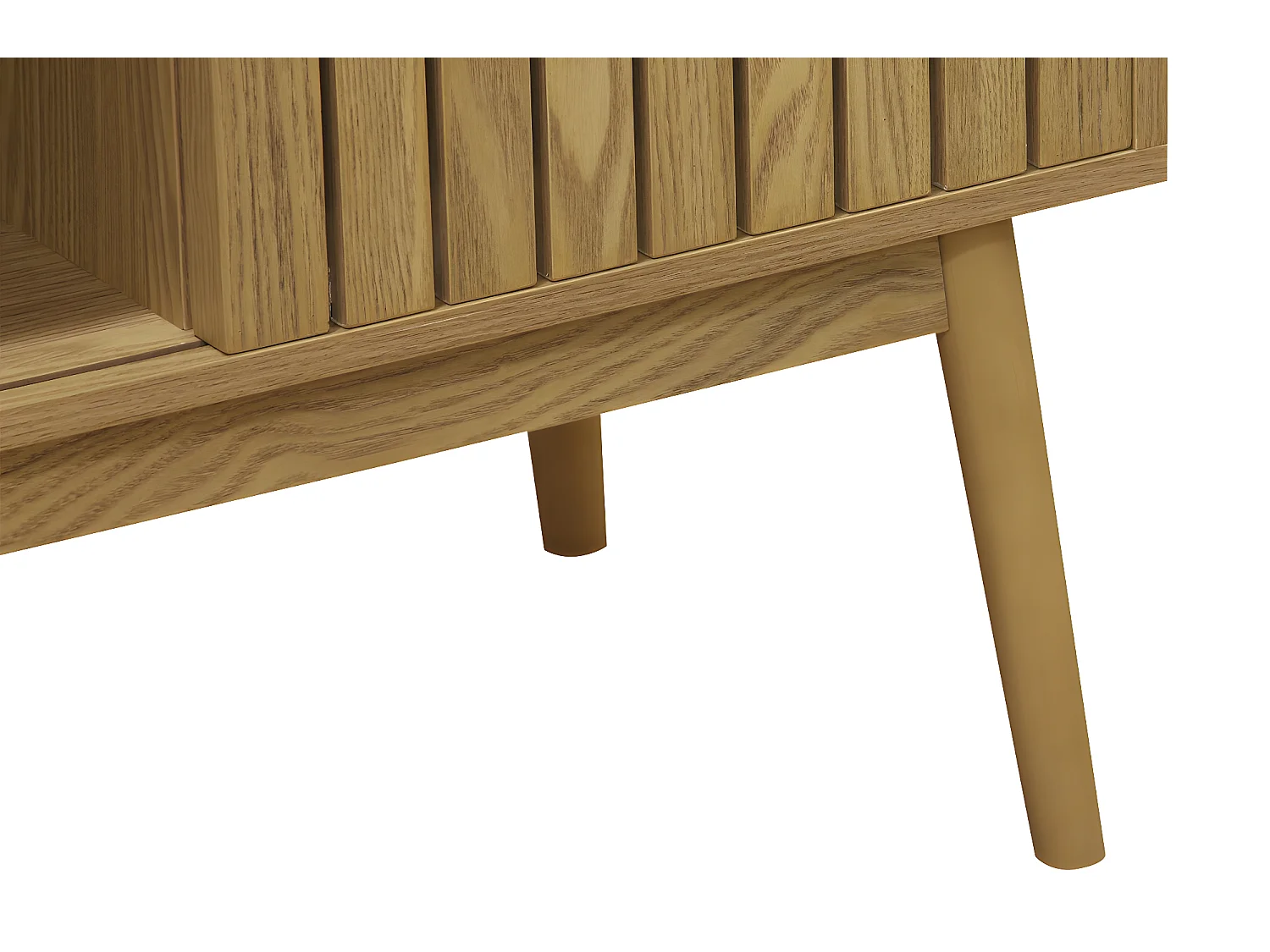 Buffet, meuble d'entrée coloris naturel, pieds en bois  -  L. 115  x P. 40 x H. 90 cm