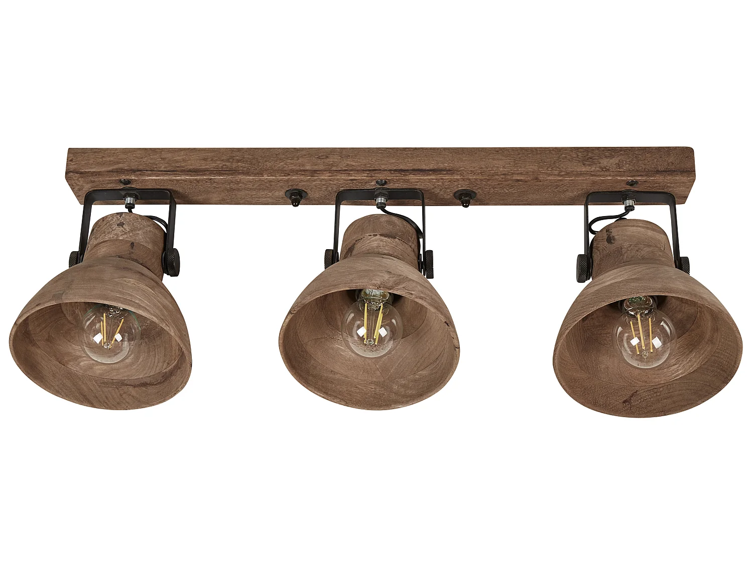 Spot à 3 lumières PENNAI Réglable Bois de manguier Marron