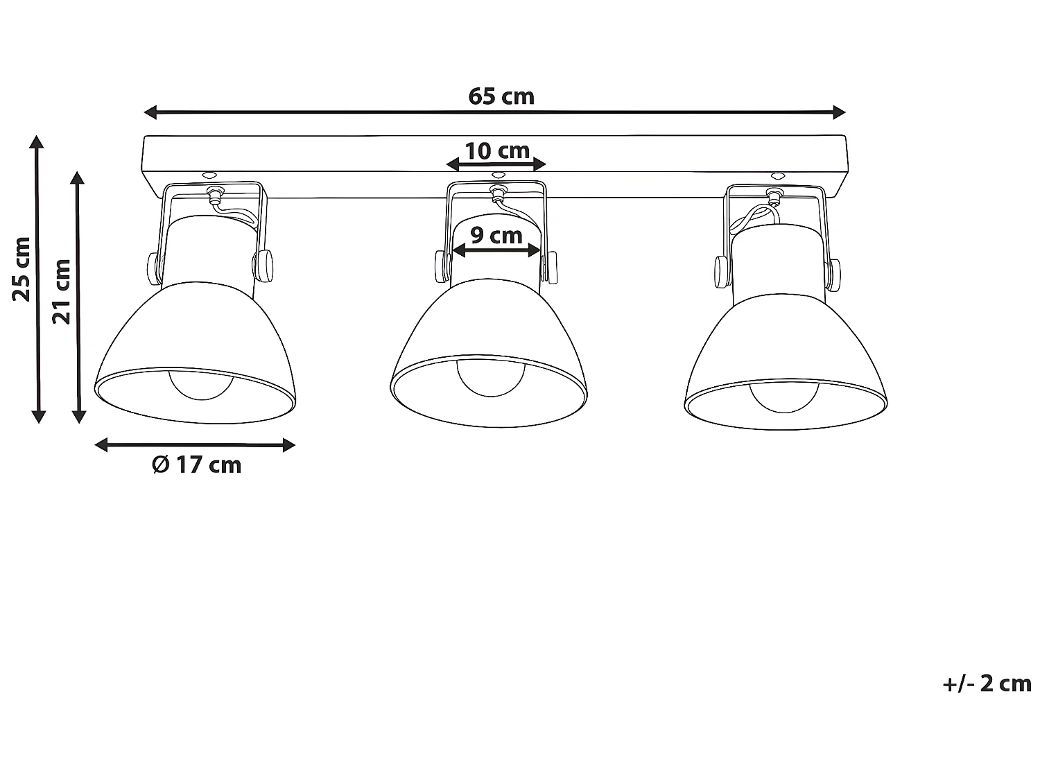 Spot à 3 lumières PENNAI Réglable Bois de manguier Marron