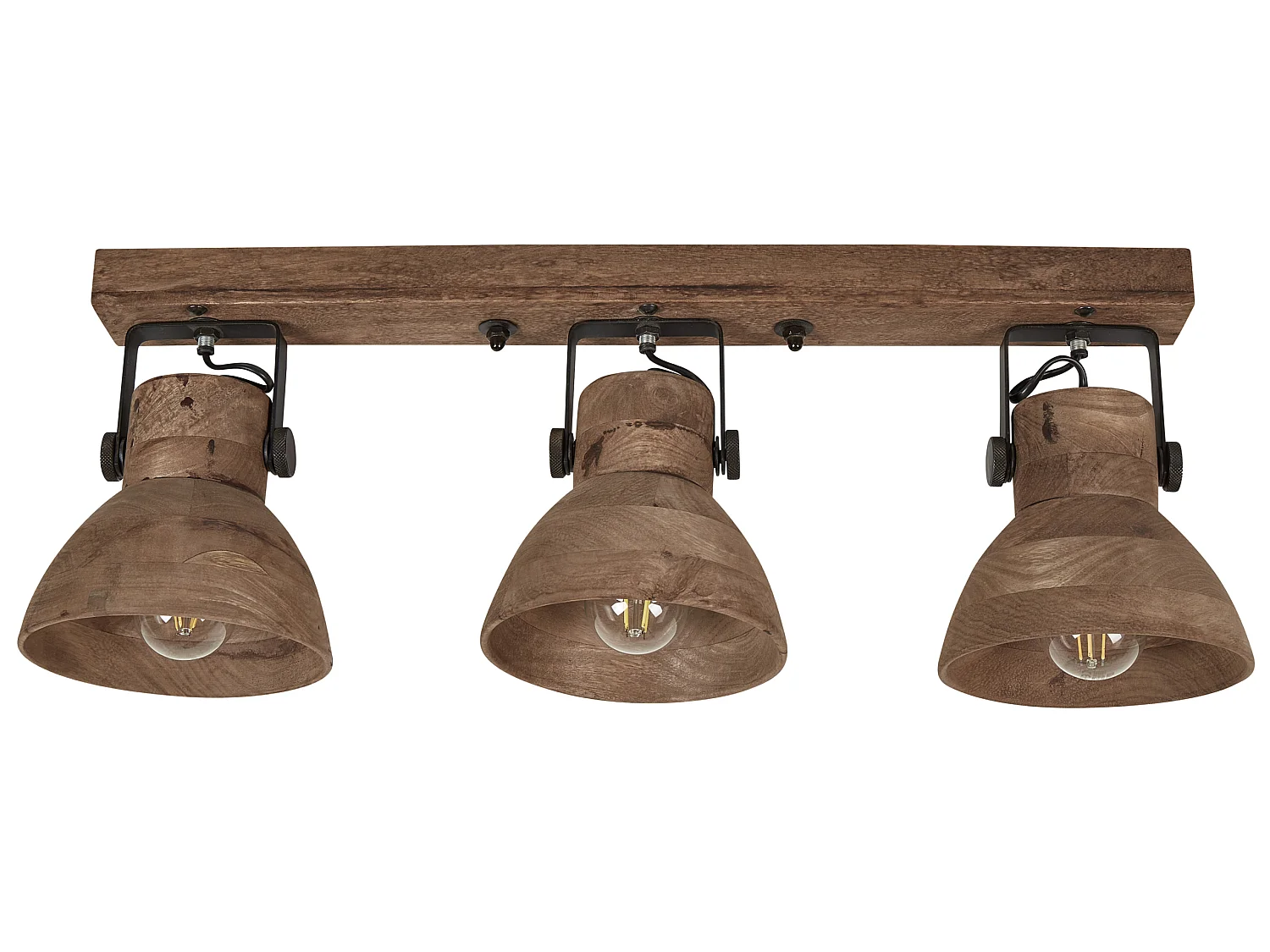 Spot à 3 lumières PENNAI Réglable Bois de manguier Marron