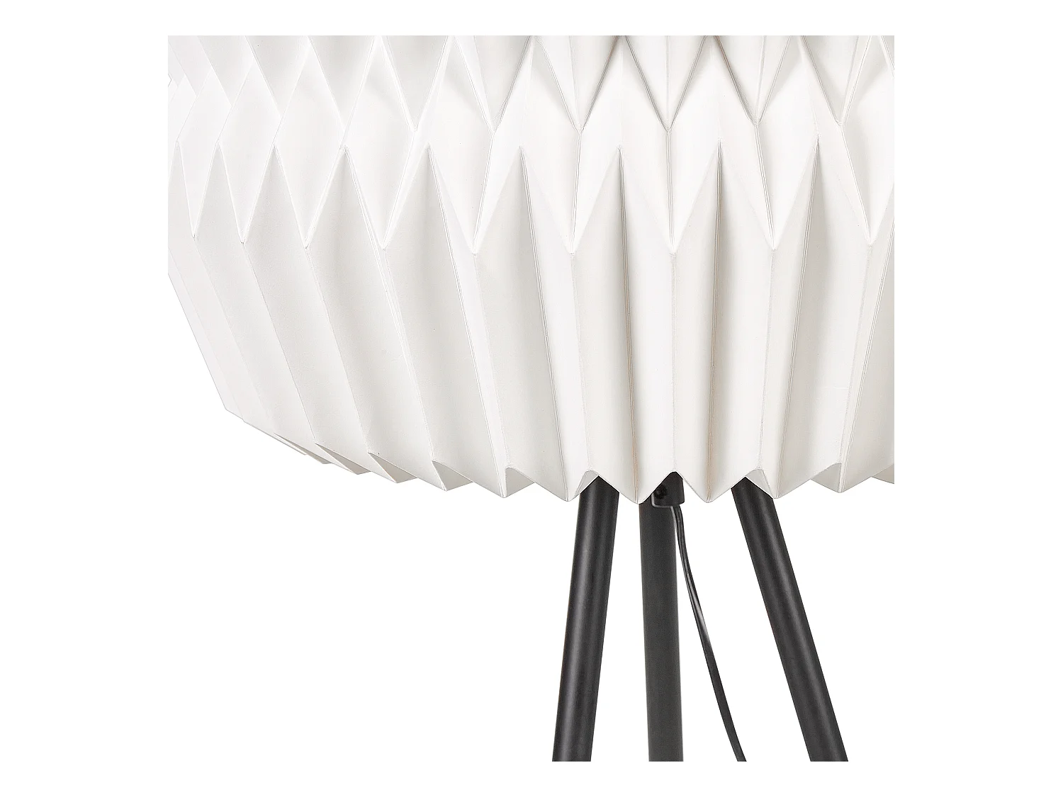 Dreibein Stehlampe mit Papierschirm Modernes Design Minimalistischer Stil Schwarze Metallbeine Hunter