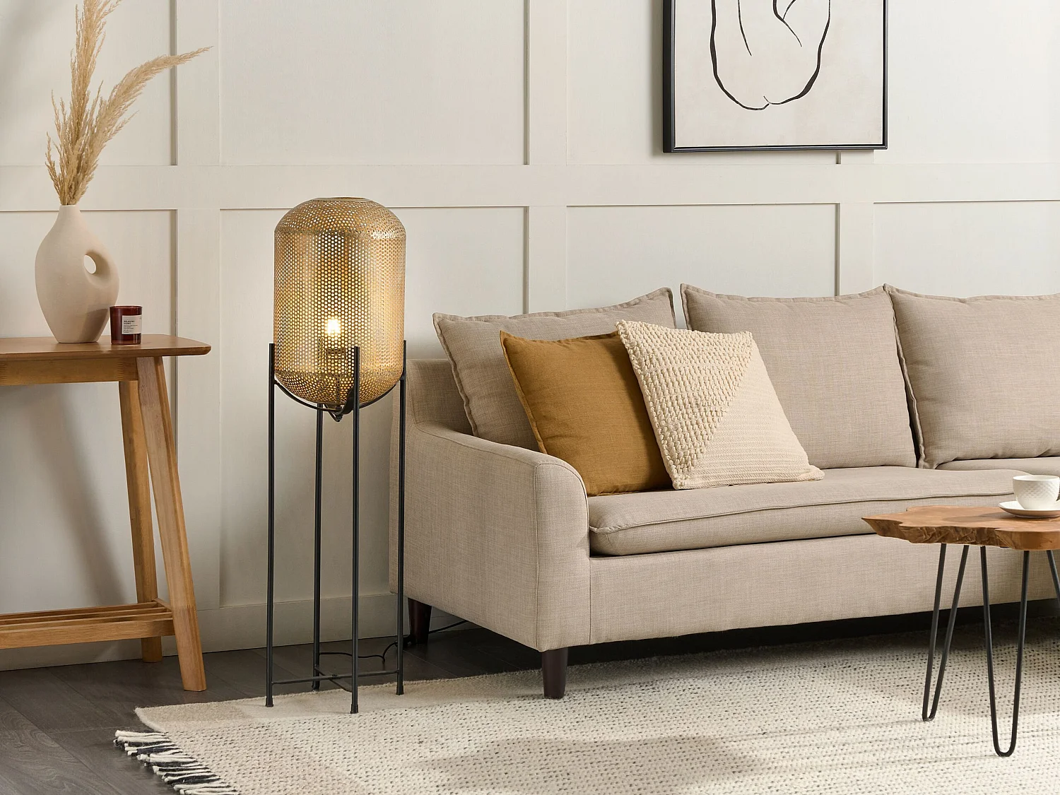 Candeeiro de pé KAMINI Metal Latão