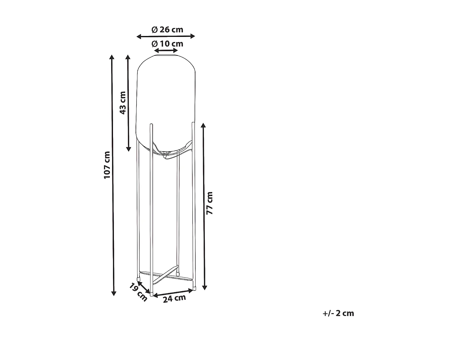 Candeeiro de pé KAMINI Metal Latão